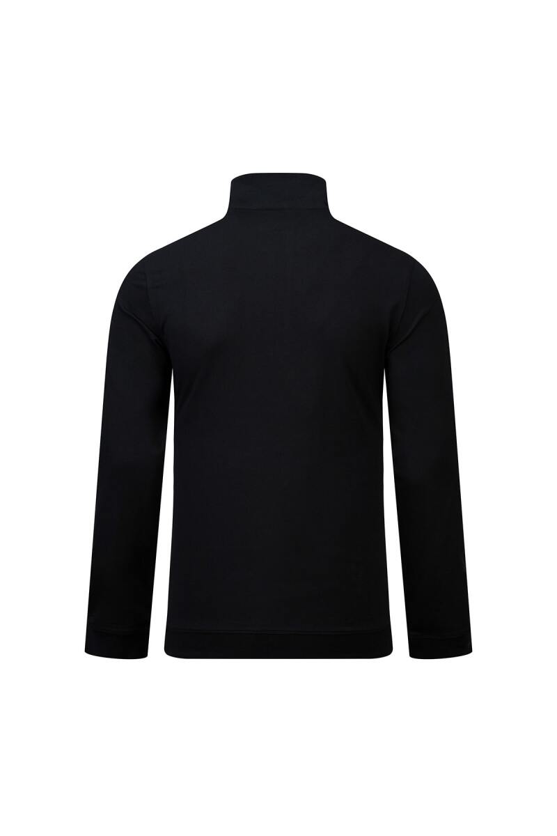 Siyah Regular Fit Yarım Balıkçı Yaka Fermuarlı Sweatshirt - HTML (1)