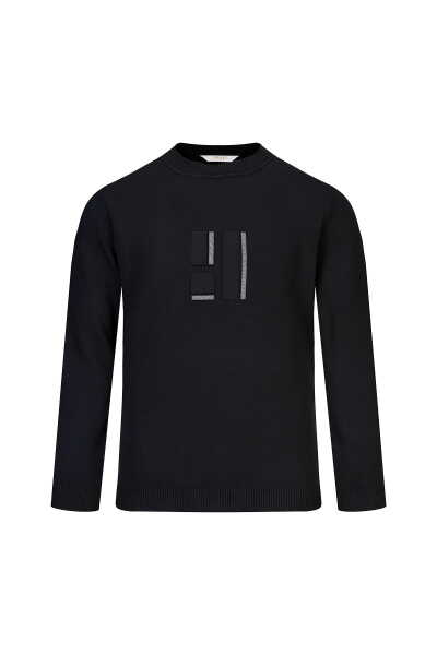 Siyah Regular Fit Yarım Balıkçı Yaka Kazak - 1