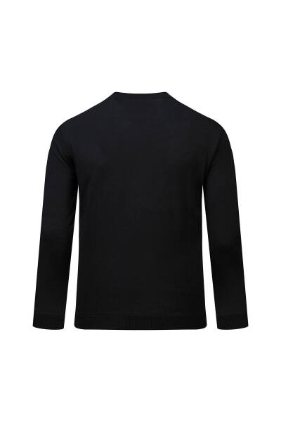 Siyah Regular Fit Yarım Balıkçı Yaka Rayon Kazak - 3