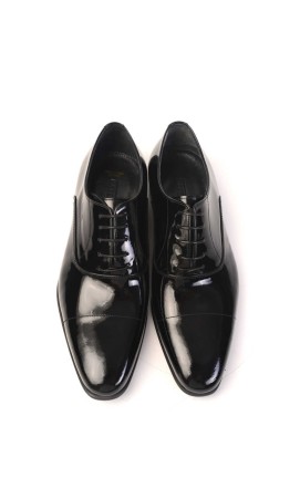 Siyah Hakiki Deri Klasik Ayakkabı - Thumbnail