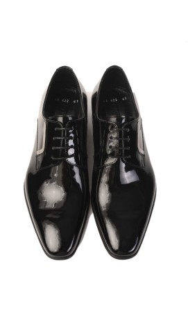 Siyah Hakiki Deri Klasik Ayakkabı - Thumbnail