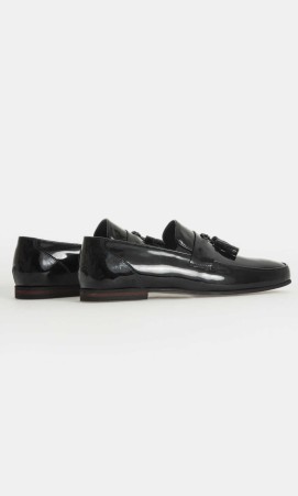 Siyah Klasik Püsküllü Loafer Ayakkabı - Thumbnail