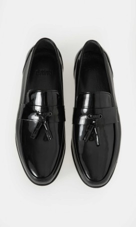 Siyah Klasik Püsküllü Loafer Ayakkabı - Thumbnail