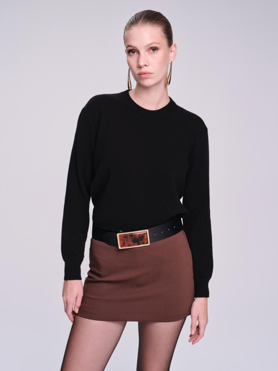 Saykı Woman Regular Fit %100 Kaşmir Siyah Kazak