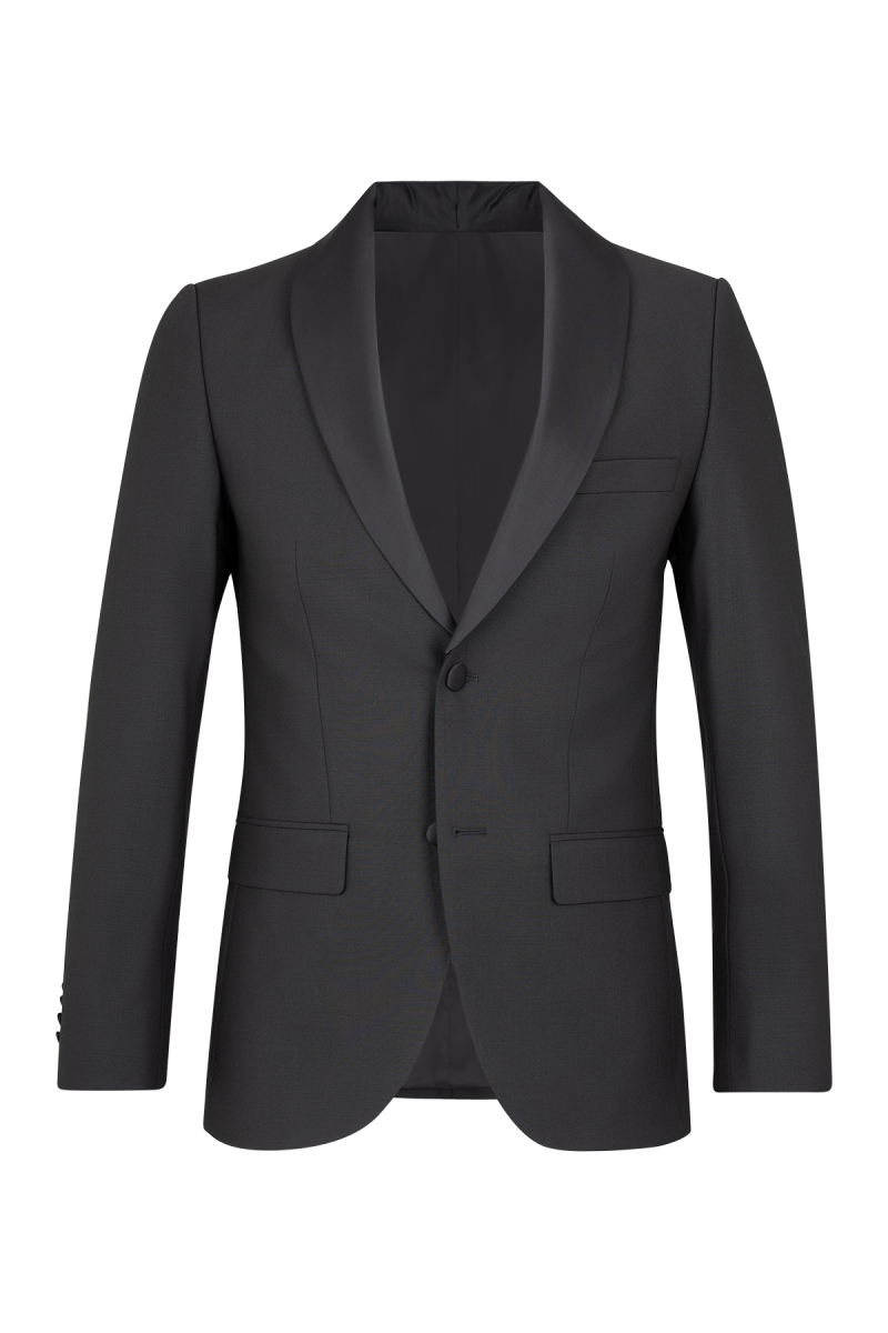 Siyah Slim Fit Çıkma Şal Yaka Damatlık - Saykı (1)