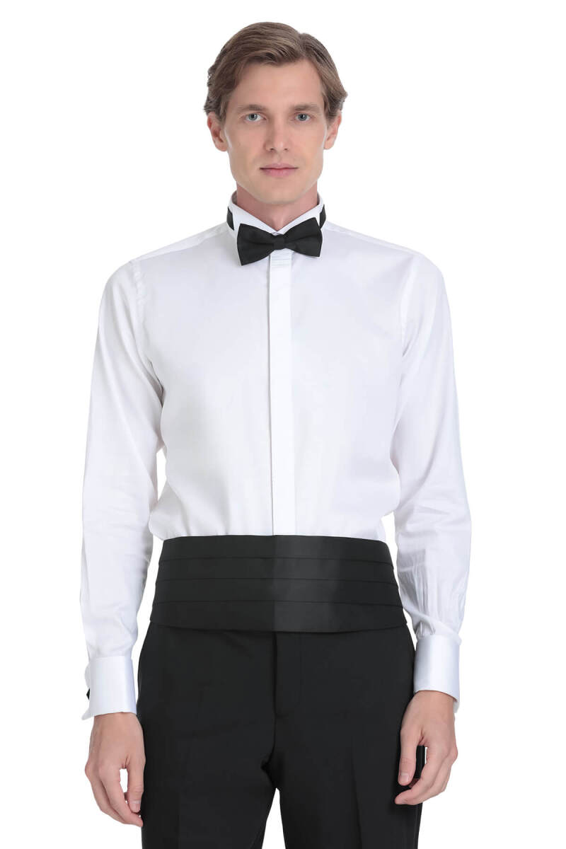 Siyah Slim Fit Çıkma Sivri Yaka Damatlık - Saykı (1)