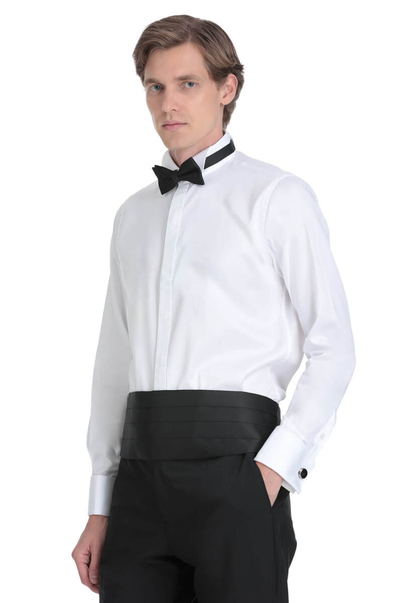 Siyah Slim Fit Çıkma Sivri Yaka Damatlık - Saykı (1)