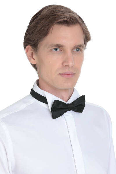 Siyah Slim Fit Çıkma Sivri Yaka Damatlık - 8