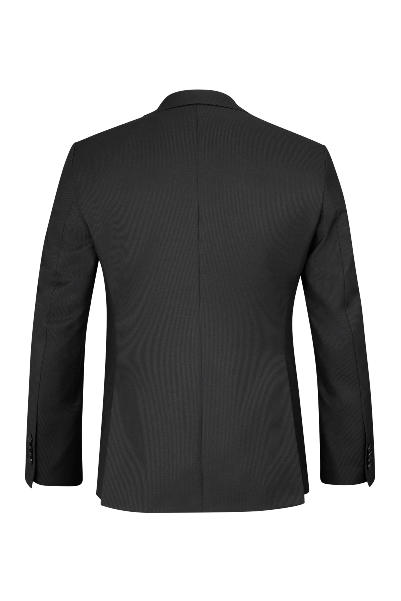 Siyah Slim Fit Çizgili Mono Yaka Takım Elbise - Hatemoğlu (1)