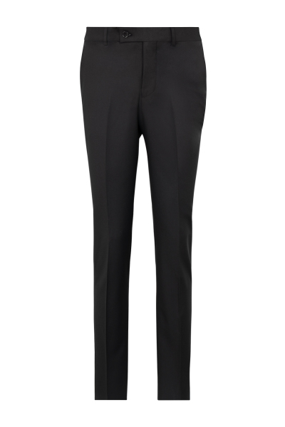 Siyah Slim Fit Çizgili Mono Yaka Takım Elbise - 4