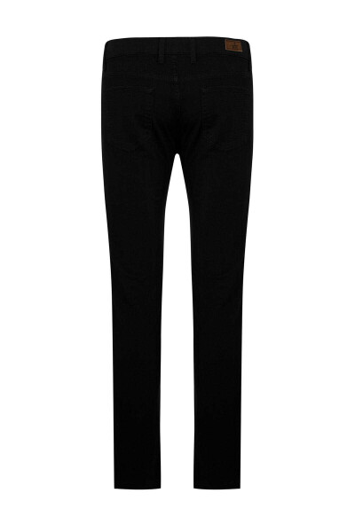 Siyah Slim Fit Desenli Pamuklu 5 Cep Kanvas Pantolon - 2