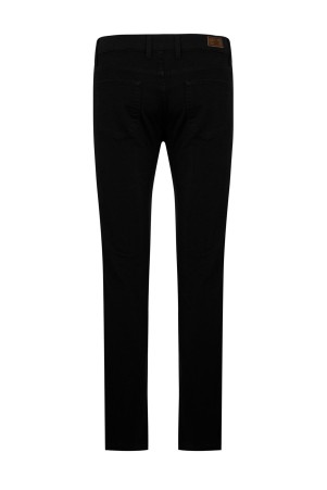 Siyah Slim Fit Desenli Pamuklu 5 Cep Kanvas Pantolon - Thumbnail