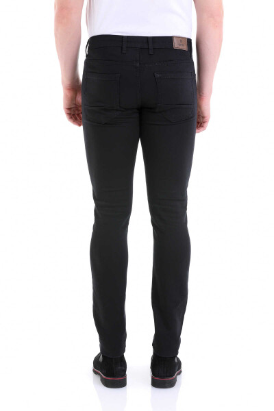 Siyah Slim Fit Pamuklu 5 Cep Kanvas Pantolon - 10