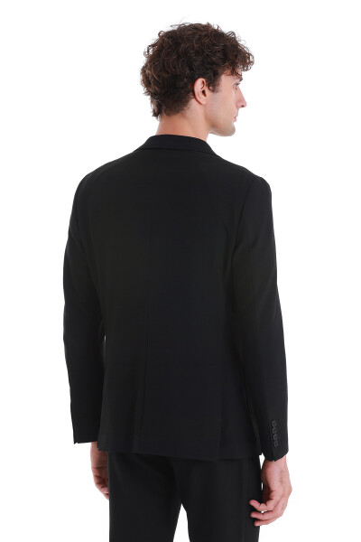 Siyah Slim Fit Mono Yaka Casual Takım Elbise - 8