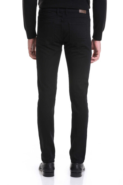 Siyah Slim Fit Pamuklu 5 Cep Kanvas Pantolon - 5