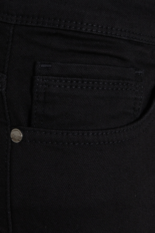 Siyah Slim Fit Düz Pamuklu 5 Cep Kot Pantolon - Thumbnail (2)
