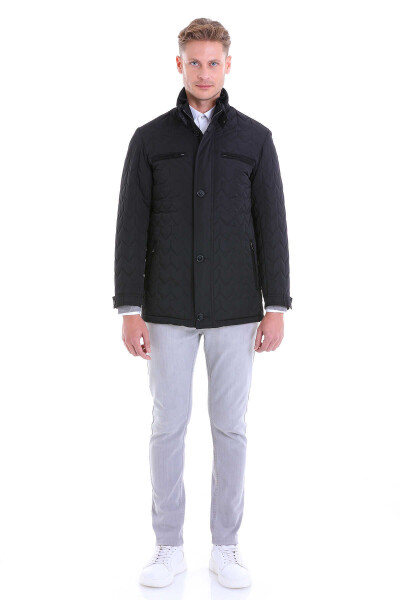 Siyah Slim Fit Hakim Yaka Mont - 9
