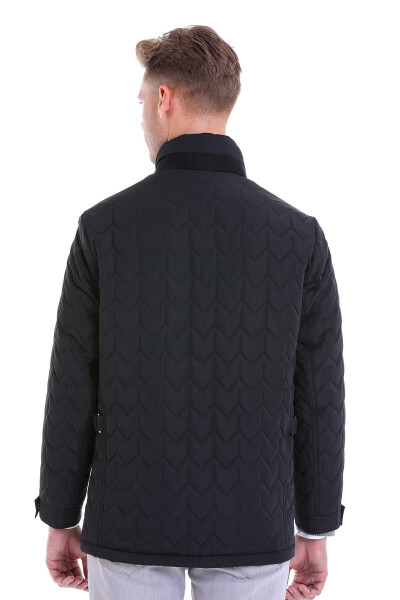 Siyah Slim Fit Hakim Yaka Mont - 12