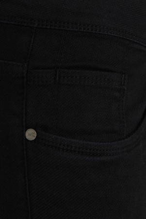 Siyah Dinamik Fit Desenli Pamuklu 5 Cep Kot Pantolon - Thumbnail
