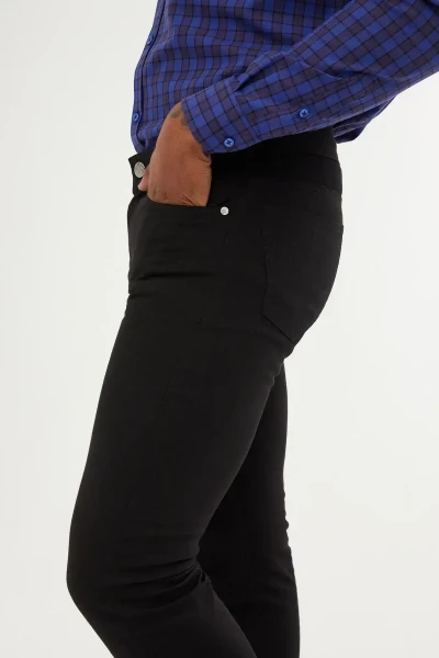 Siyah Slim Fit Pamuklu 5 Cep Kot Pantolon - 2