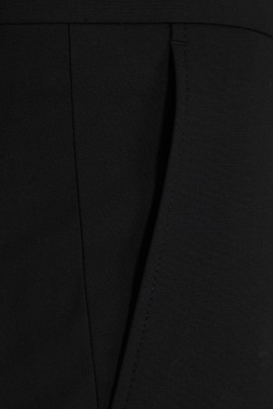 Siyah Slim Fit Düz Düşük Bel Kumaş Pantolon - Thumbnail