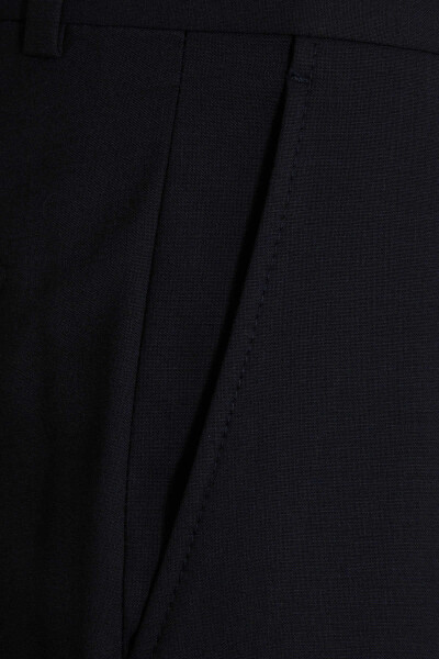 Siyah Dinamik Fit Yandan Cep Örme Kumaş Pantolon - 5