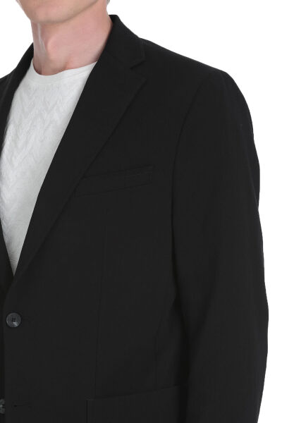 Siyah Slim Fit Mono Yaka Casual Takım Elbise - 5