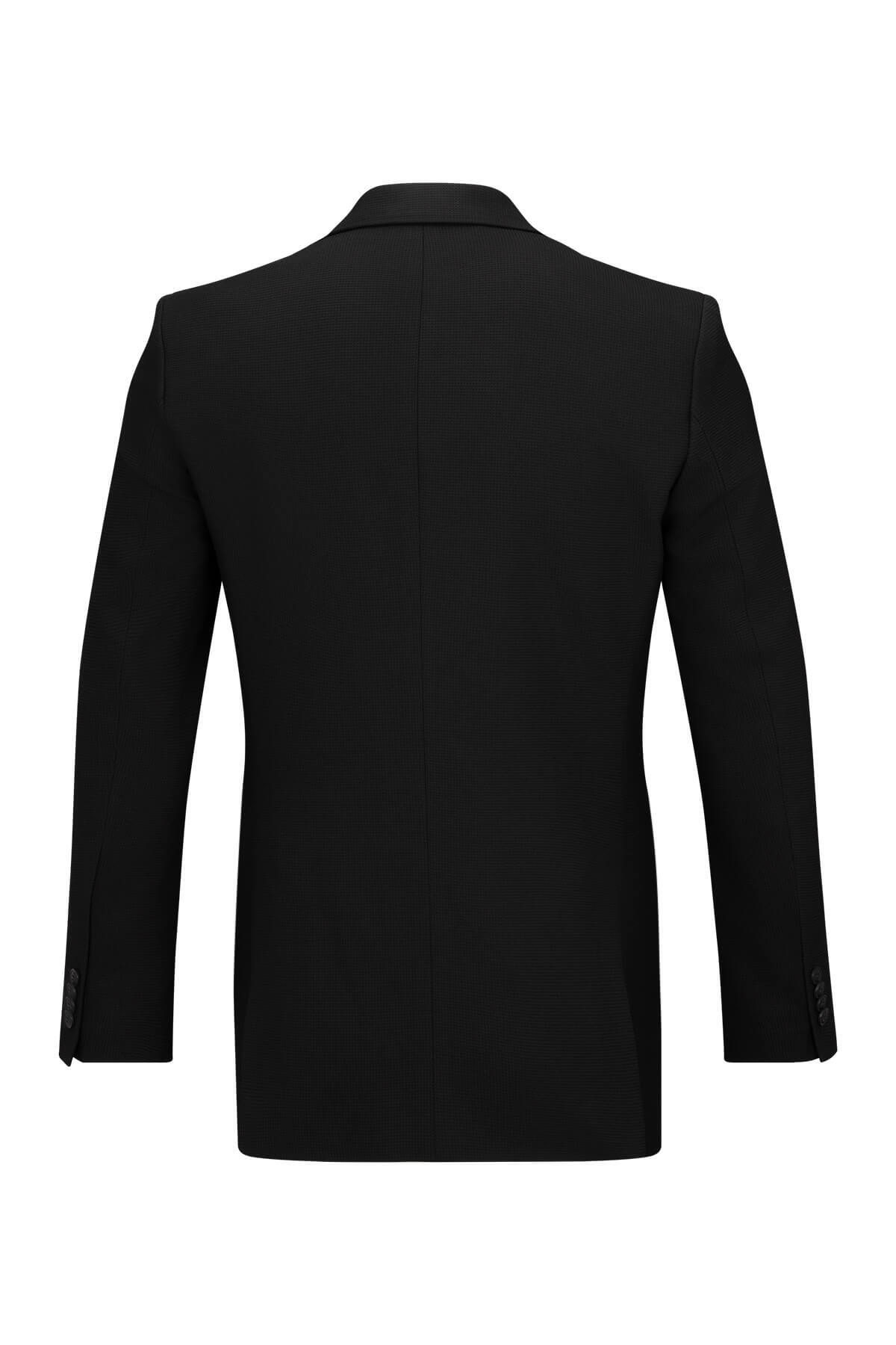 Siyah Slim Fit Mono Yaka Casual Takım Elbise - 8