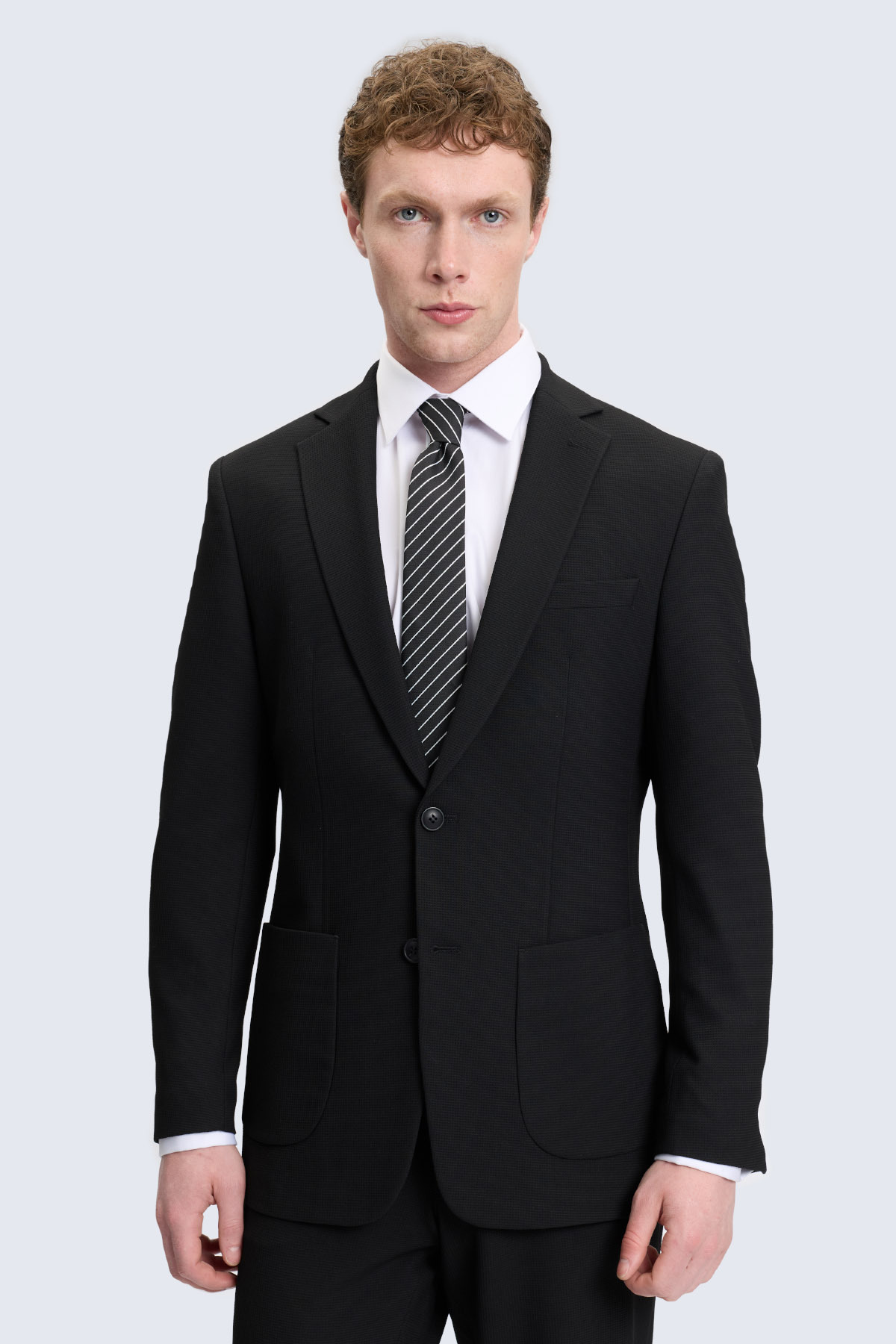 Siyah Slim Fit Mono Yaka Casual Takım Elbise - 2