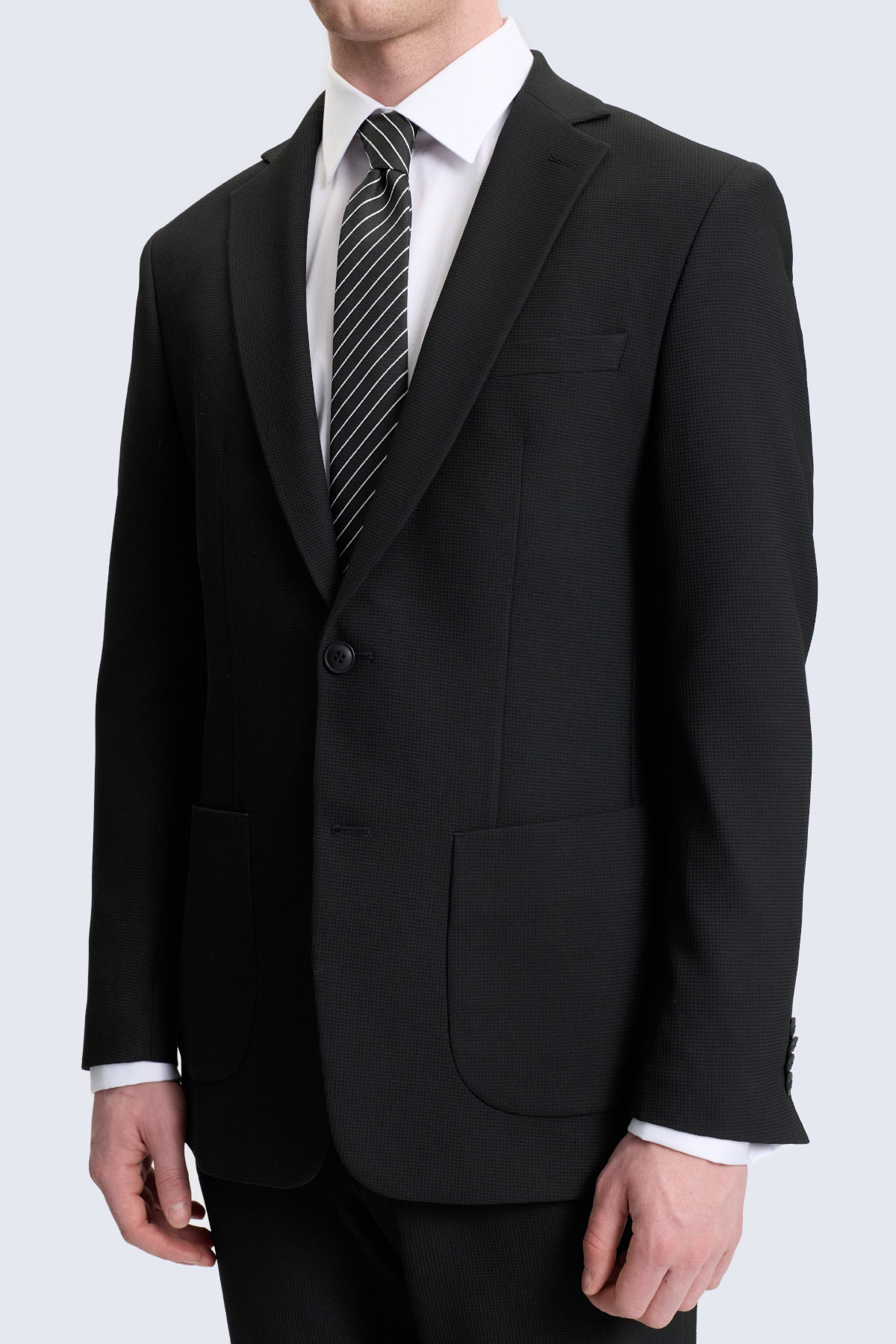 Siyah Slim Fit Mono Yaka Casual Takım Elbise - 3