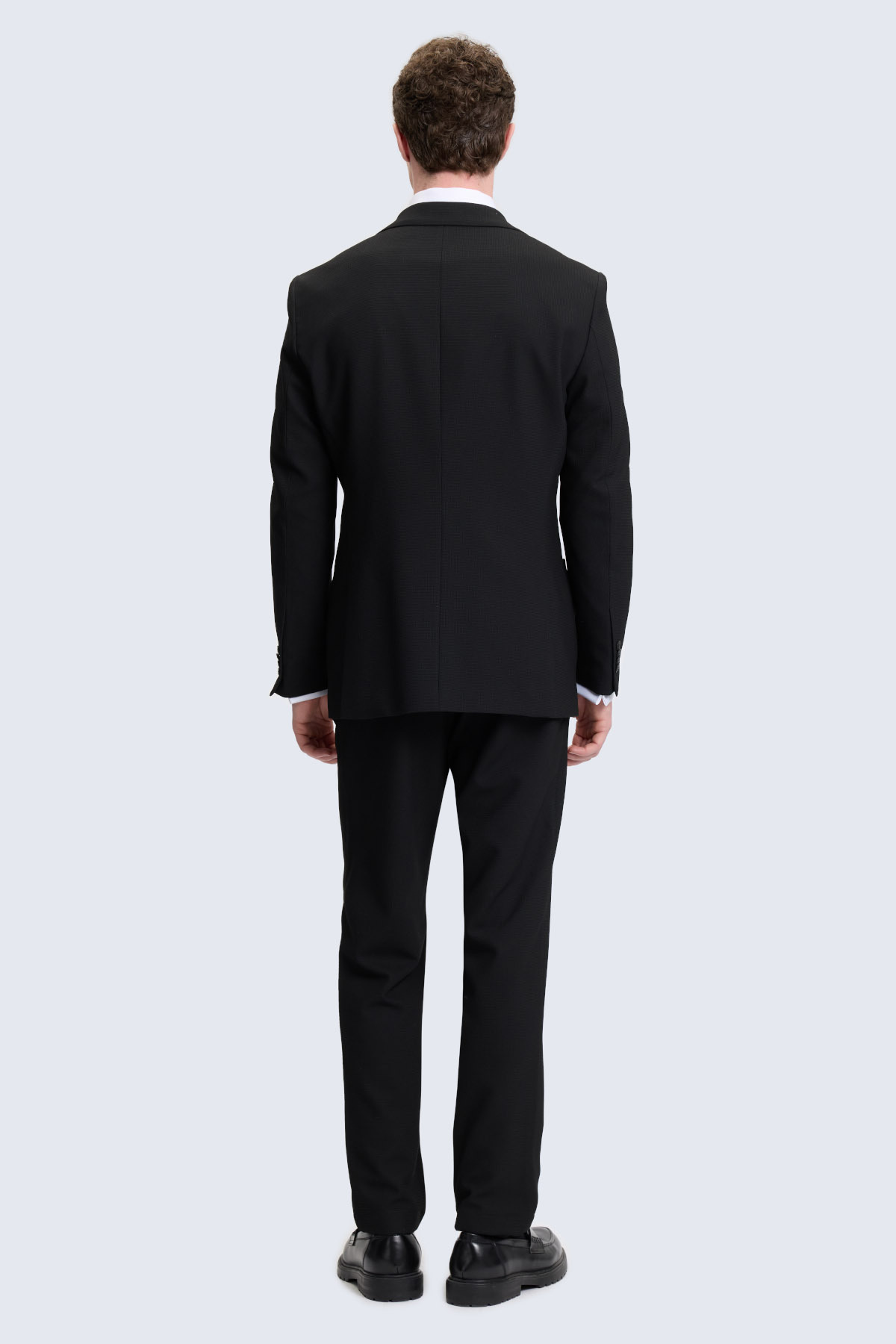 Siyah Slim Fit Mono Yaka Casual Takım Elbise - 5