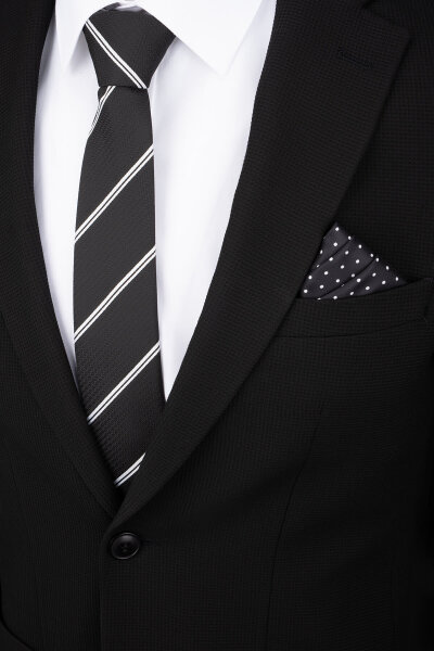 Siyah Slim Fit Mono Yaka Casual Takım Elbise - 2