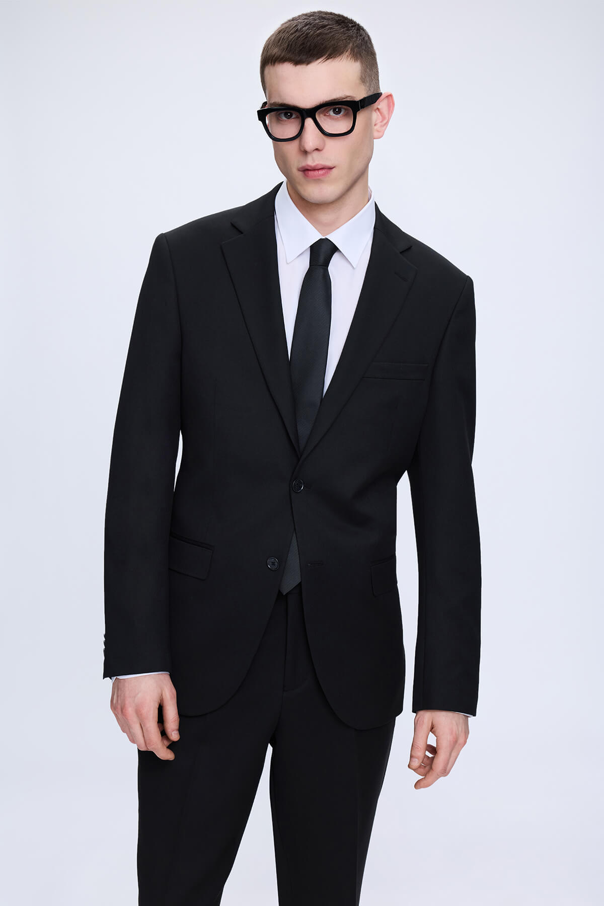 Siyah Slim Fit Mono Yaka Casual Takım Elbise - 2