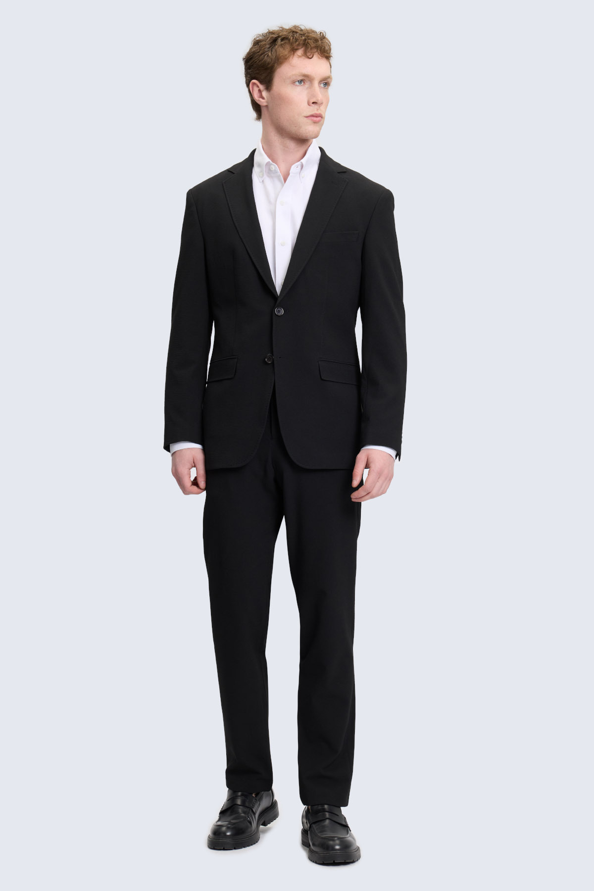 Siyah Slim Fit Mono Yaka Casual Takım Elbise - 3
