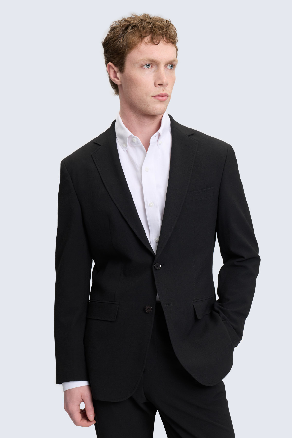 Siyah Slim Fit Mono Yaka Casual Takım Elbise - 4