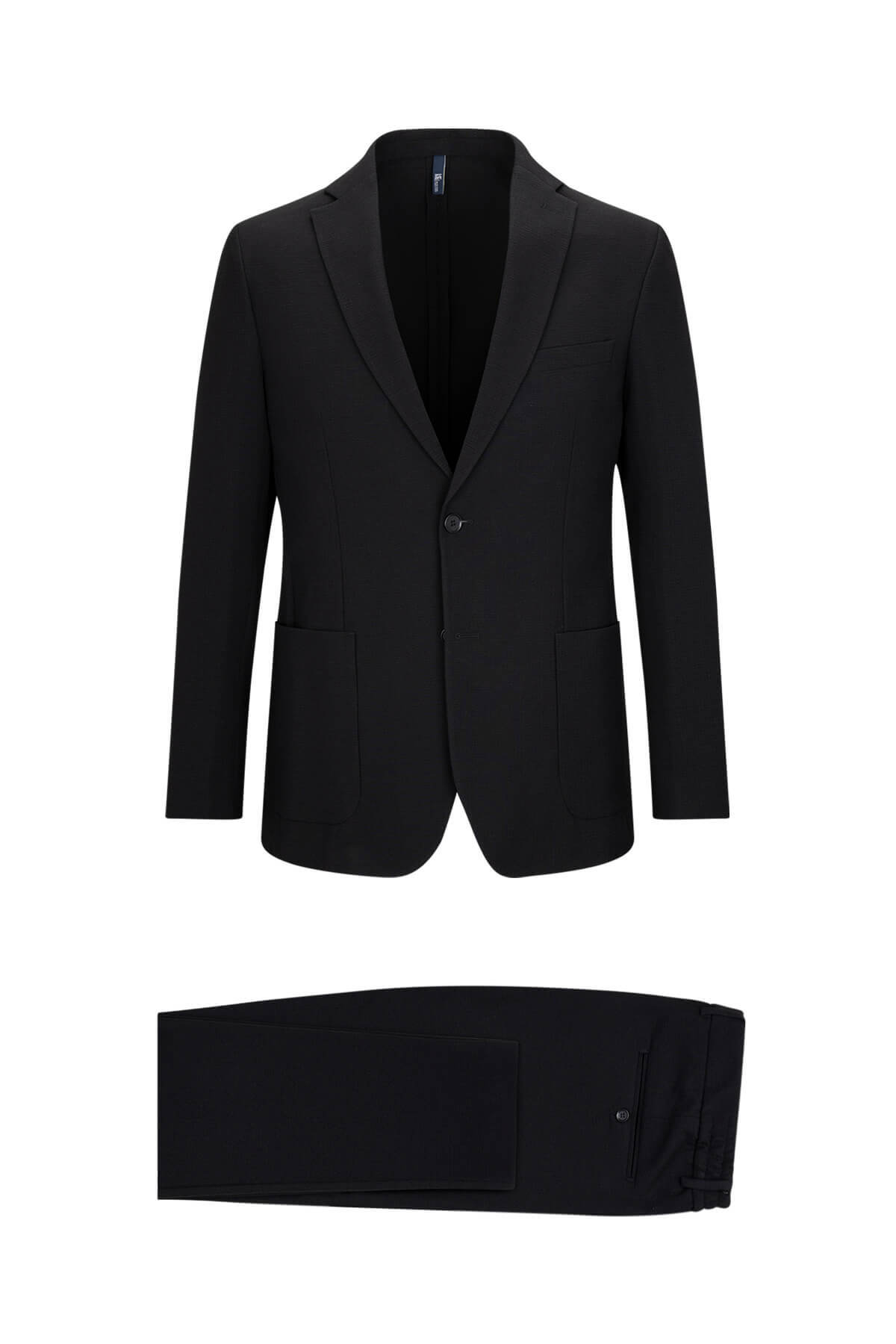 Siyah Slim Fit Mono Yaka Casual Takım Elbise - 1