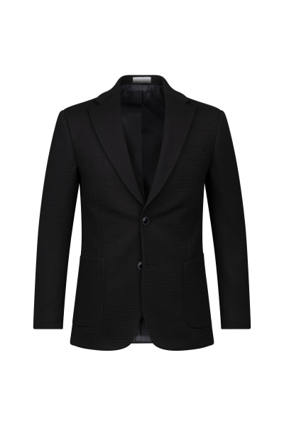 Siyah Slim Fit Mono Yaka Casual Takım Elbise - 2