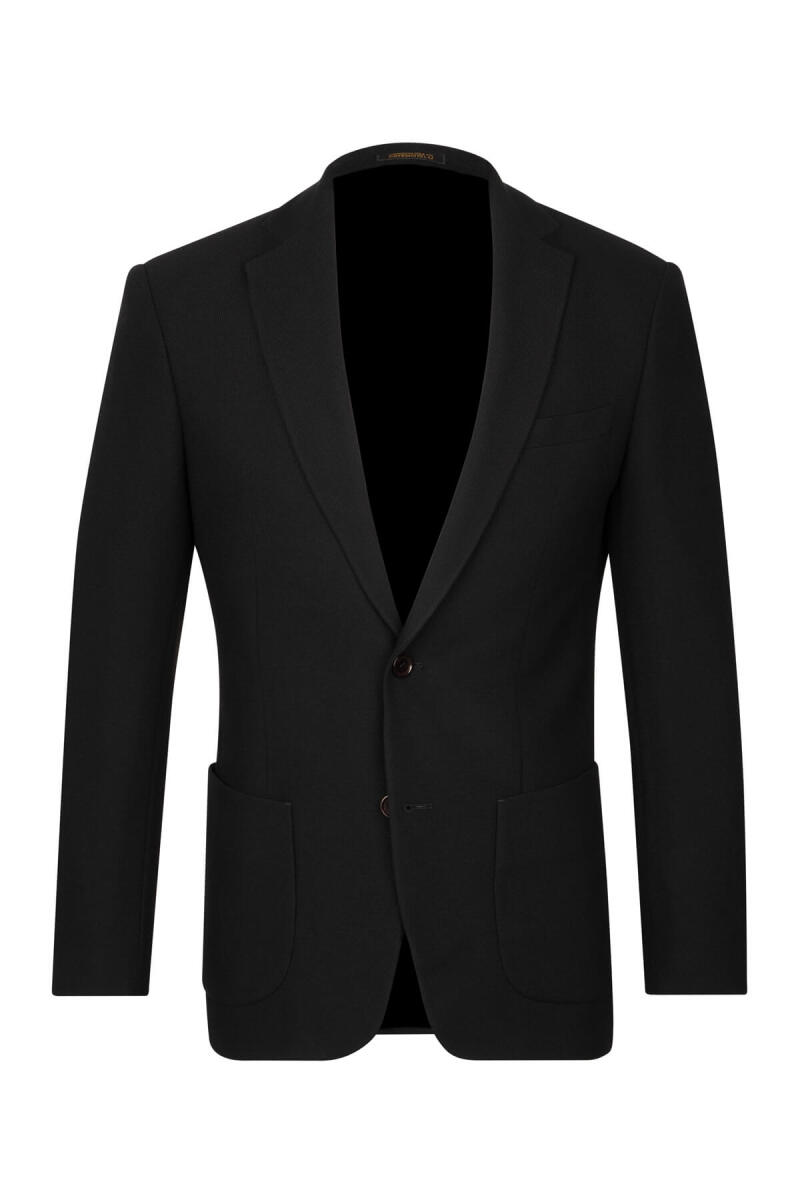 Siyah Slim Fit Mono Yaka Klasik Ceket