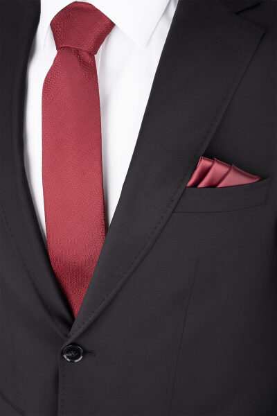 Siyah Slim Fit Mono Yaka Klasik Takım Elbise - 2