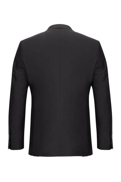 Siyah Slim Fit Mono Yaka Klasik Takım Elbise - 3