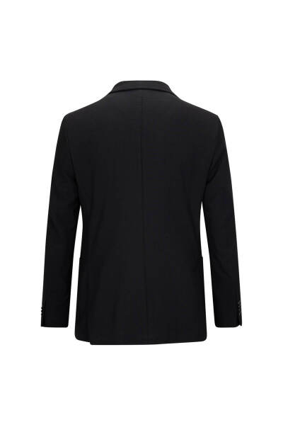 Siyah Slim Fit Mono Yaka Takım Elbise - 4