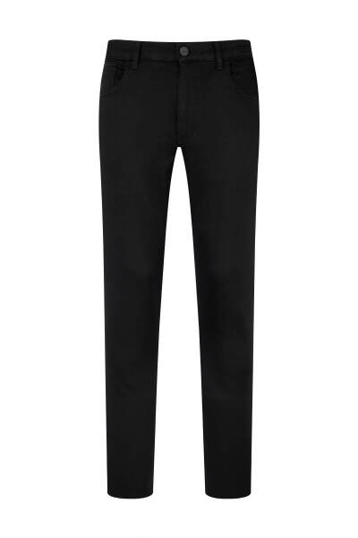 Siyah Slim Fit Pamuklu 5 Cep Kanvas Pantolon 