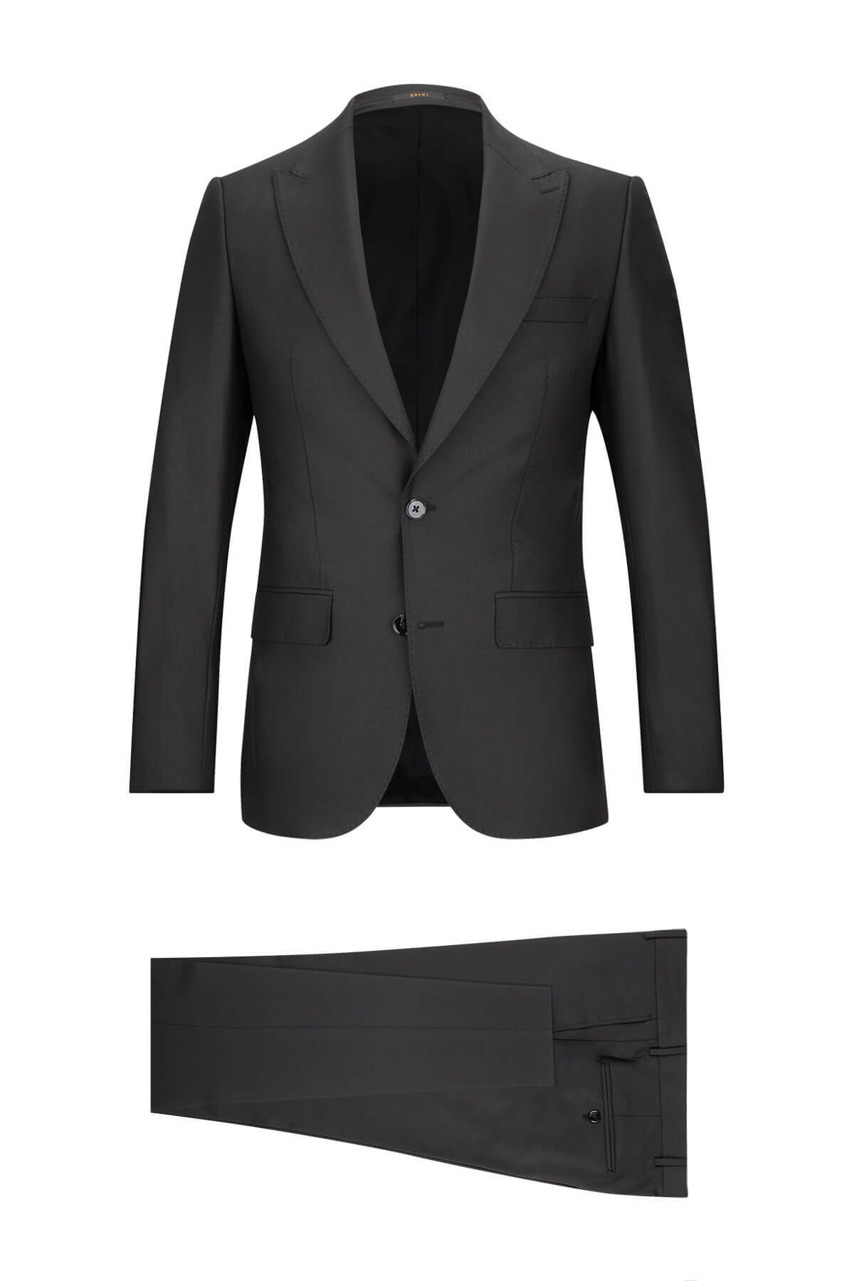 Siyah Slim Fit Sivri Yaka Klasik Takım Elbise - 2