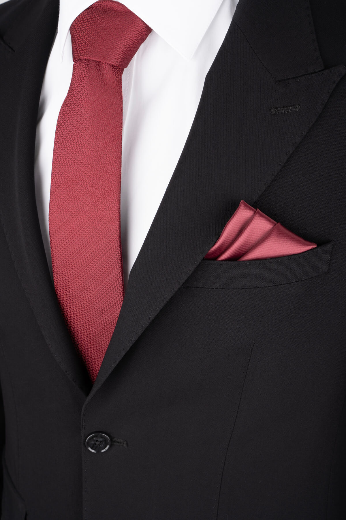 Siyah Slim Fit Sivri Yaka Klasik Takım Elbise - 3