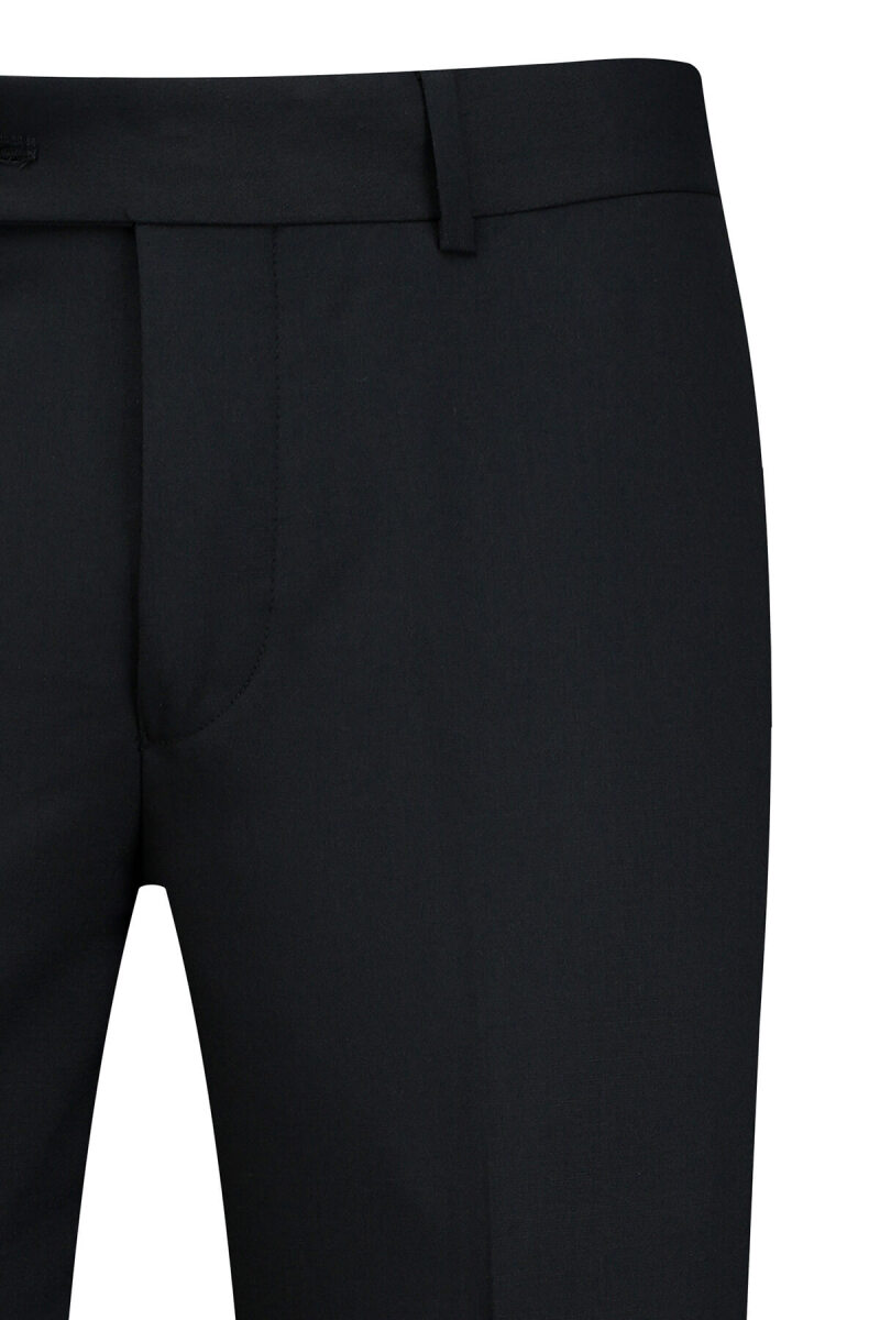 Siyah Slim Fit Yandan Cep Yünlü Kumaş Pantolon - Saykı (1)