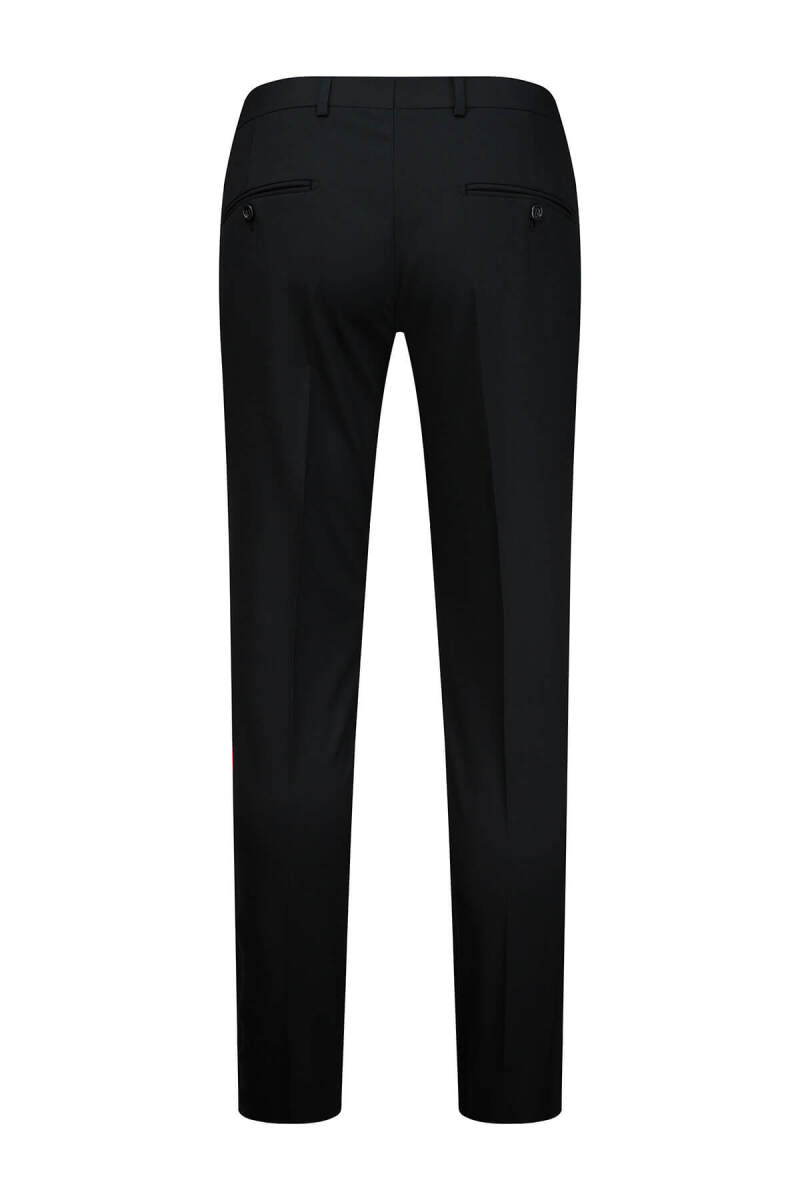 Siyah Slim Fit Yandan Cep Yünlü Kumaş Pantolon - Saykı (1)