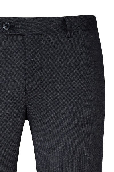 Siyah Slim Fit Yandan Cepli Kumaş Pantolon - 2