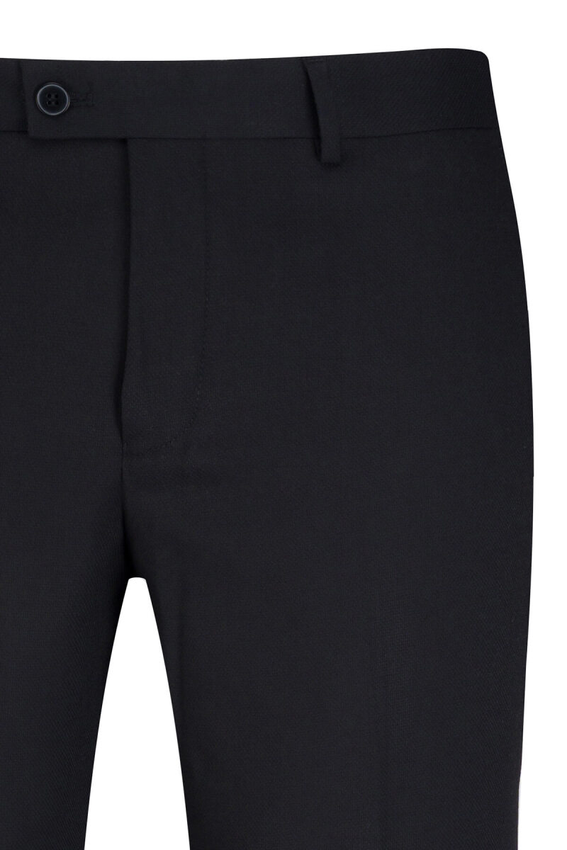 Siyah Slim Fit Yandan Cepli Kumaş Pantolon - Hatemoğlu (1)