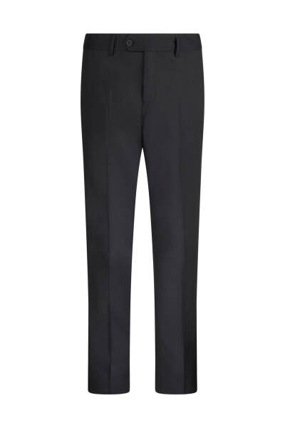 Siyah Slim Fit Yandan Cepli Kumaş Pantolon - 2