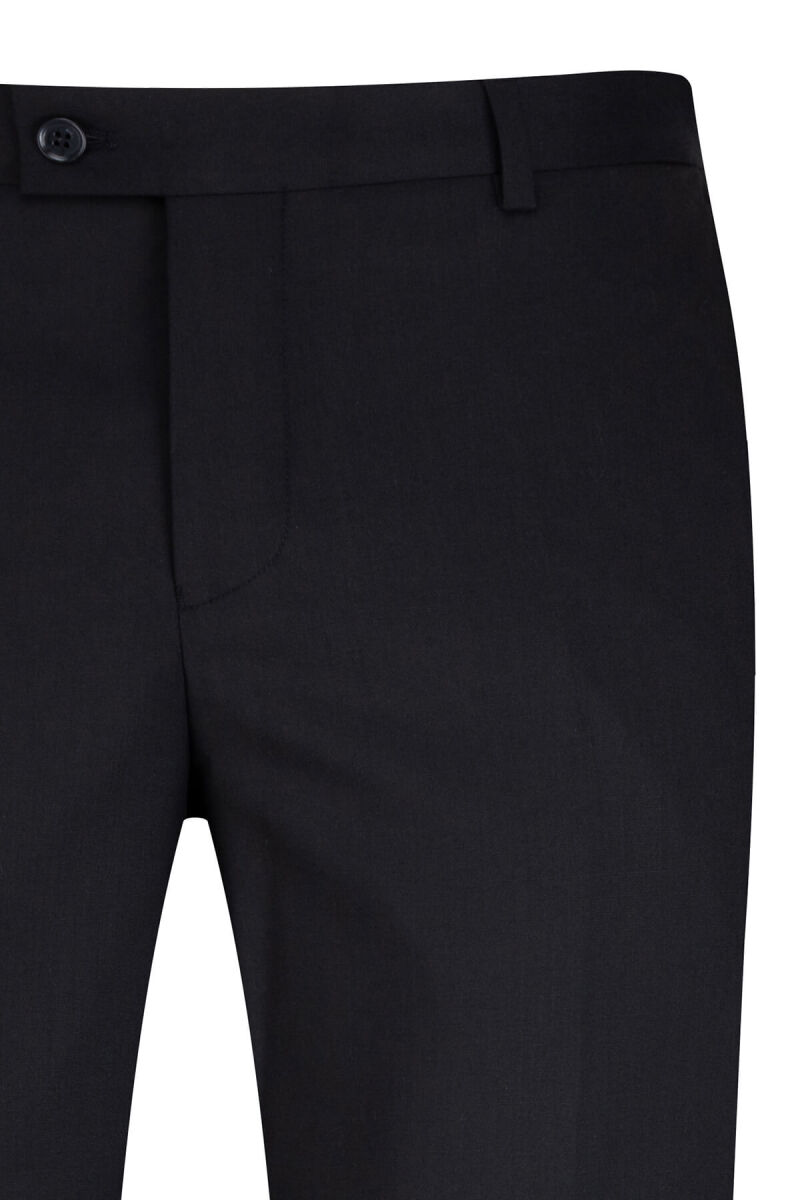 Siyah Slim Fit Yandan Cepli Yünlü Kumaş Pantolon - Saykı (1)